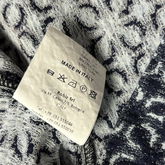 Collection Privee? Womens Blouse Size Small Linen Blend Blue Lagenlook Italy - Picture 12 of 15